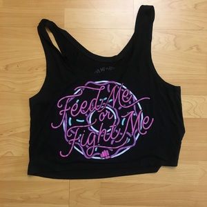 Feed me fight me crop tank